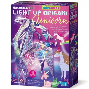 4M KidzMaker Holographic Light Up Origami Unicorn