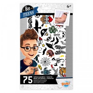 Buki Be Teens 75 Wash-Off Tattoos Coloured