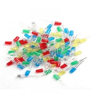 100pcs 5mm LED KIT for 5 Color Randon QTY(Red White Yellow Green Blue Total 100pcs)