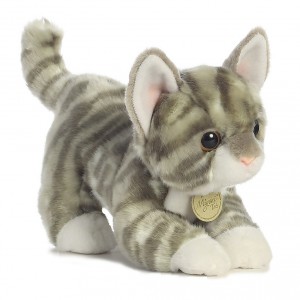 Aurora Grey Tabby Kitten Cat - 11 inch