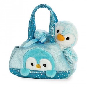 Aurora Pom Pom Blue Carrier - 7 inch