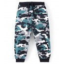 Babyhug Cotton Looper Full Length Lounge Pant Camo Print- Grey Black & Green, 12-18m