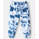 Babyhug Cotton Looper Full Length Lounge Pants Tie Dye Print- Blue & White, 12-18m