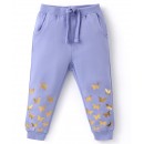 Babyhug Cotton Looper Knit Full Length Lounge Pant Butterfly Print - Blue, 9-12m