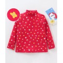 Babyhug Full Sleeves Cotton Skivi Tee Floral Print- Red, 6-9m