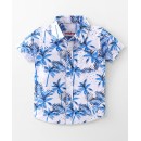 Babyhug 100% Cotton Woven Half Sleeves Shirt Palm Tree Print - White, 9-12m