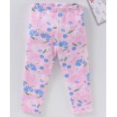 Babyhug Full Length Knit Leggings Floral Print - Pink, 3-4yr