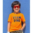 Babyhug Cotton Knit Half Sleeves Striped T-Shirt Dino & Text Print Pack of 3 - Orange Navy Blue, 12-18m