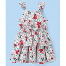 Babyhug 100% Viscose Sleeveless Floral Print Frock - White, 18-24m