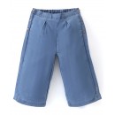 Babyhug Cotton Denim Ankle Length Solid Colour Culottes- Blue, 2-3yr