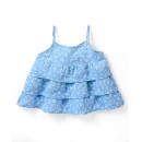 Babyhug 100% Rayon Sleeveless Top Floral Printed - Blue, 3-4yr