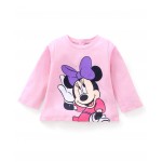 Babyhug Cotton Full Sleeves T-Shirt Minnie Printed - Light Pink, 3-4yr
