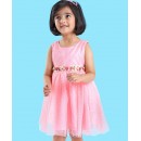 Babyhug Sleeveless Party Wear Frock With Corsage  - Pink, 2-3yr