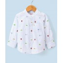 Babyhug 100% Cotton Woven Full Sleeves Shirt Helicopter Print - Blue, 9-12m