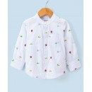 Babyhug 100% Cotton Woven Full Sleeves Shirt Helicopter Print - Blue, 18-24m