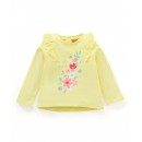 Babyhug Full Sleeves Top with Floral Graphics & Frill Detailing - Yellow, 12-18m