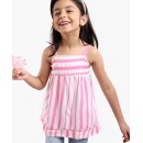 Babyhug Singlet Striped Top - Pink, 6-9m