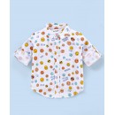 Babyhug Full Sleevesb Shirt Emoji Print - White, 3-4yr