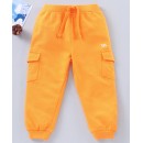 Babyhug Cotton Knit Full Length Solid Lounge Pant - Orange, 12-18m