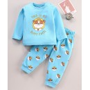 Babyhug Cotton Knit Full Sleeves Nightwear Pyjama Set Stripes Paw Patrol By Babyhug - Blue, 12-18m