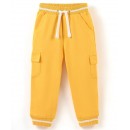 Babyhug Cotton Looper Knit Full Length Solid Color Lounge Pant - Yellow, 12-18m