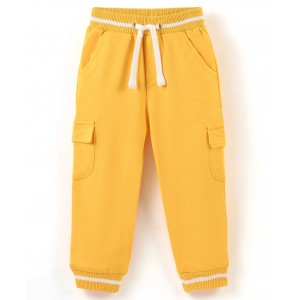 Babyhug Cotton Looper Knit Full Length Solid Color Lounge Pant - Yellow, 2-3yr