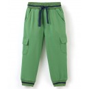 Babyhug Cotton Looper Knit Full Length Solid Lounge Pant with Draw Cord - Green, 18-24m