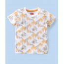 Babyhug Cotton Half Sleeves T-Shirt Tiger Print- White, 3-4yr