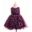 Babyhug Woven Sleeveless Party Frock with Floral Corsage - Wine, 3-4yr