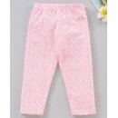 Babyhug Full Sleeves Leggins Floral Print - Pink, 9-12m