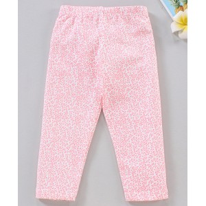 Babyhug Full Sleeves Leggins Floral Print - Pink, 9-12m