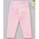 Babyhug Full Sleeves Leggins Floral Print - Pink, 18-24m