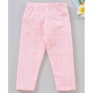 Babyhug Full Sleeves Leggins Floral Print - Pink, 18-24m