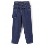 Babyhug 100% Cotton Full Length Washed Denim Jeans - Blue, 2-3yr