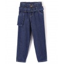 Babyhug 100% Cotton Full Length Washed Denim Jeans - Blue, 3-4yr