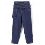 Babyhug 100% Cotton Full Length Washed Denim Jeans - Blue, 4-5yr