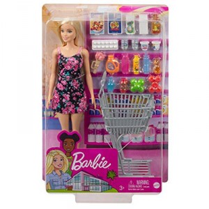 Barbie Doll and Supermarket Set, with Shopping Cart