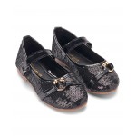Cute Walk By Babyhug Buckle Closure Bellies With Sequin Detailing - Black, Free Size