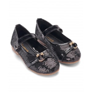 Cute Walk By Babyhug Buckle Closure Bellies With Sequin Detailing - Black, Free Size