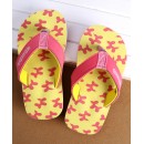 Cute Walk by Babyhug Flip Flops Balloon Art Print - Pink & Yellow, Free Size