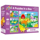 Galt 4 Puzzles in a Box - Animals