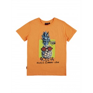 Gini & Jony T-Shirt Half Sleeves - Blazing Orange, 12m