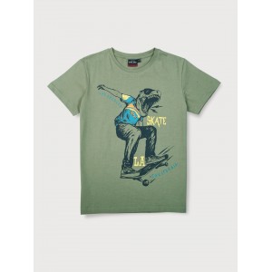Gini & Jony T-Shirt Half Sleeves - Hedge Green, 18m
