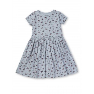 Gini & Jony Dress Half Sleeves - White Melange , 10