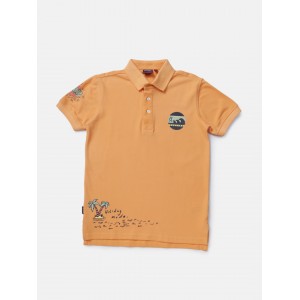 Gini & Jony Polo T-Shirt Half Sleeves - Blazing Orange, 8
