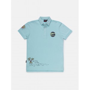 Gini & Jony Polo T-Shirt Half Sleeves - Blue Radiance, 12m