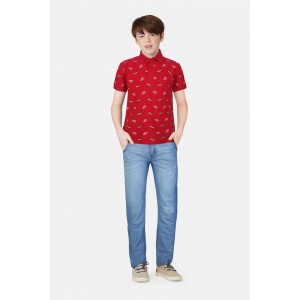 Gini & Jony Polo T-Shirt Half Sleeves - Poppy Red, 4