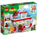 Lego Duplo Fire Station & Helicopter