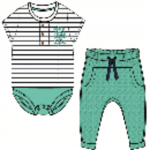 Miniklub Knit Bodysuit And Bottom - Aqua, 3-6m