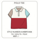 Miniklub Polo Tee - White/Red, 3-6m